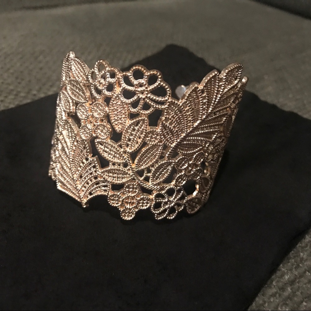 Rose gold lace cuff bracelet